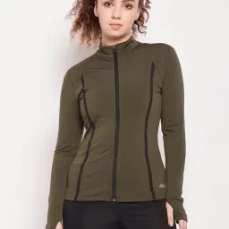 ATHLISIS Olive Polyester Solid Sports Jacket-picture-15