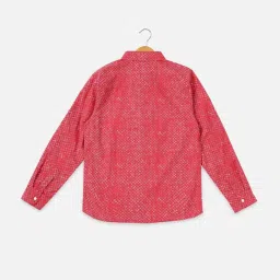 Allen Solly Junior Pink Cotton Printed Full Sleeves Shirt image 2