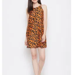 Clovia Brown Printed Nighty-picture-10