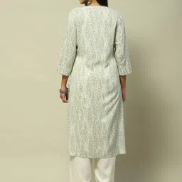 Rangriti White Printed Straight Kurta image 2