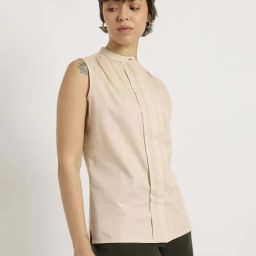 Fablestreet Off White Cotton Regular Fit Top-picture-35
