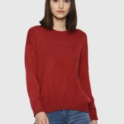 Van Heusen Maroon Regular Fit Sweater-picture-44