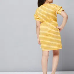 StyloBug Girls Yellow Striped Dress image 2