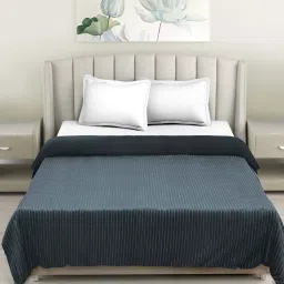 HOSTA HOMES Ultra Soft Grey Polyester 300 GSM Embossed Sherpa Double Bed Blanket image 2