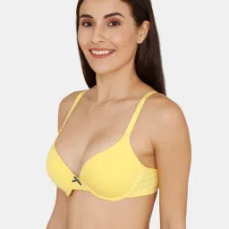 Zivame Lemon Yellow Under Wired Padded Push Up Bra image 3