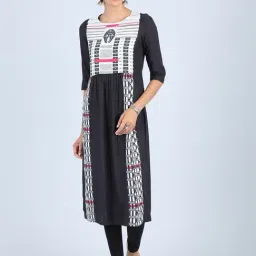 W Black Printed Kurta-picture-51