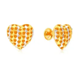 Malabar Gold and Diamonds 22k Gold Heart Earrings for Women-picture-18
