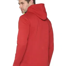 showoffff SHOWOFF Red Cotton Slim Fit Solid Sweatshirt image 2