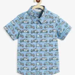 Campana Kids Blue Printed Shirt-picture-33