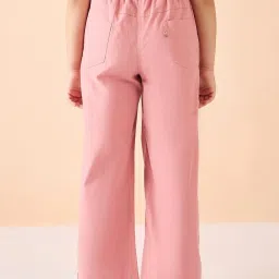 StyloBug Girls Pink Solid Cargo Pants image 2