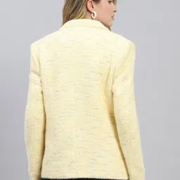 Monte Carlo Mustard Regular fit Self Design Coat image 2