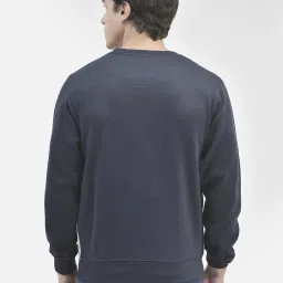 Crimsoune Club Navy Blue Regular Fit Checks Sweatshirt image 2