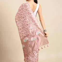 Kalyan Silks Pink Silk Printed Saree With Unstitched Blouse image 2