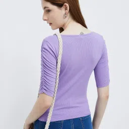 Ginger by Lifestyle Purple Striped Top image 2