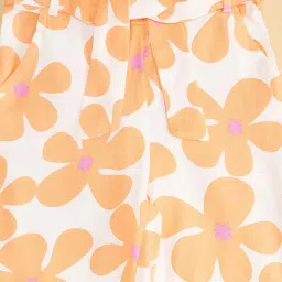 Pantaloons Junior Peach & White Floral Print Palazzo image 2