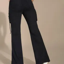 Life With Pockets Black Flare Fit Jeans image 2