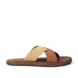 planet paaduks Paaduks Men's Ben Luxe Brown Cross Strap Sandals image 2