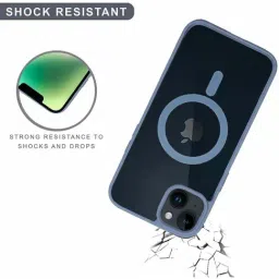 Sprig Transparent Magnetic Back Cover for Apple iPhone 13 (Blue) image 5