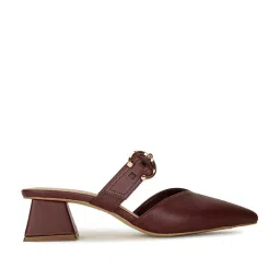 Bata Women's MARIELLE E 23 Maroon Mule Shoes image 2