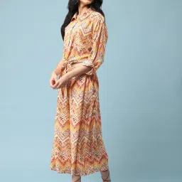 aarke Ritu Kumar Yellow Printed Crop Shirt With Palazzos image 3