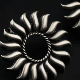 House of Aadyaa Sterling Silver Oxidised Classic Studs image 3
