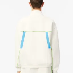 Lacoste White Loose Fit Colour Block Sweatshirt image 2