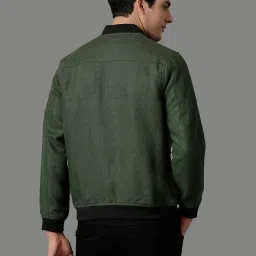 Linen Club Green Regular Fit Bomber Jacket image 2