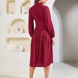 Styli Red Cotton A-Line Dress image 2