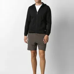 Van Heusen Black Regular Fit Hooded Jacket image 5