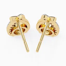 VALANOVA 14Kt Lab Grown Gold Diamond Studded Earrings-2.49 gm image 5