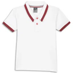 Friskers Kids White Solid Polo T-Shirt-image-4