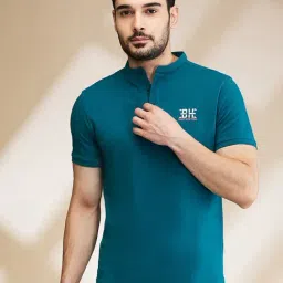 Being Human Grey Regular Fit Henley T-Shirt-image-34