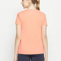 Clovia Peach Active T-Shirt image 2