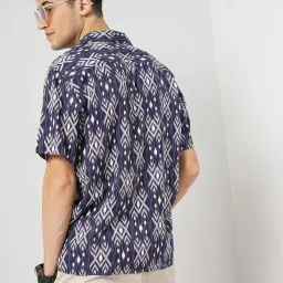 Celio Navy Regular Fit Printed Shirt image 2