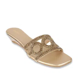 Metro Women's Gold Ethnic Wedges image 2