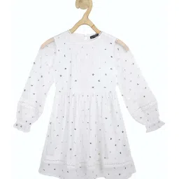 Allen Solly Junior White Textured Frock image 1