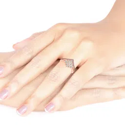 Malabar Gold and Diamonds 18k Rose Gold Diamond Cocktail Ring for Women image 2