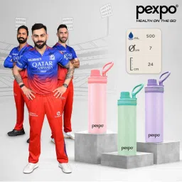 Pexpo Baby Pink Stainless Steel Vacuum Insulated Water Bottle (500ml) image 2