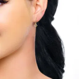 Candere by Kalyan Jewellers Peacock Collection 18k Yellow Gold Diamond Drop Earrings for Women image 2