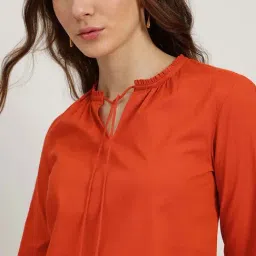 Fablestreet Rust Cotton Regular Fit Top image 4