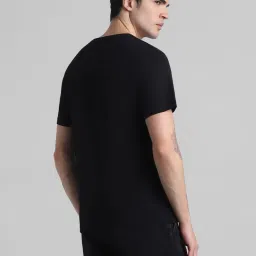 Jack & Jones Jet Black Cotton Regular Fit Printed T-Shirt image 2