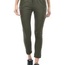 NUMERO UNO Olive Cotton Blend Slim Fit Mid Rise Joggers-picture-13
