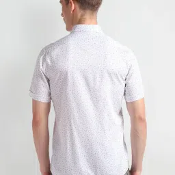arrow sport Arrow Sports White Cotton Regular Fit Printed Shirt image 2