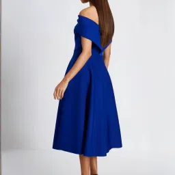 Quiz Royal Blue Plain Dress image 2