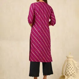 Soch Magenta Rayon Printed Kurta image 2