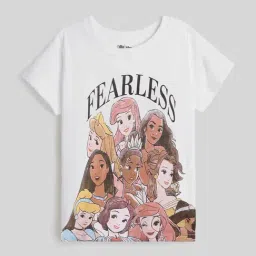 The Souled Store Girls White Cotton Printed Disney T-Shirts-picture-33