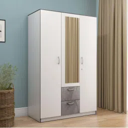 Nilkamal Marbito 3 Door Wardrobe With Mirror (White) image 2