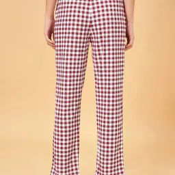 Dreamz by Pantaloons Red & White Cotton Chequered Pyjamas image 2