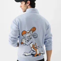 The Souled Store Tom and Jerry: Homerun Blue Loose Fit Oversized Sweatshirt image 2