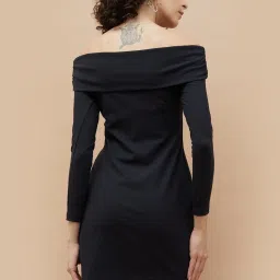 Ginger by Lifestyle Black Polyester Regular Fit Solid Dress image 2